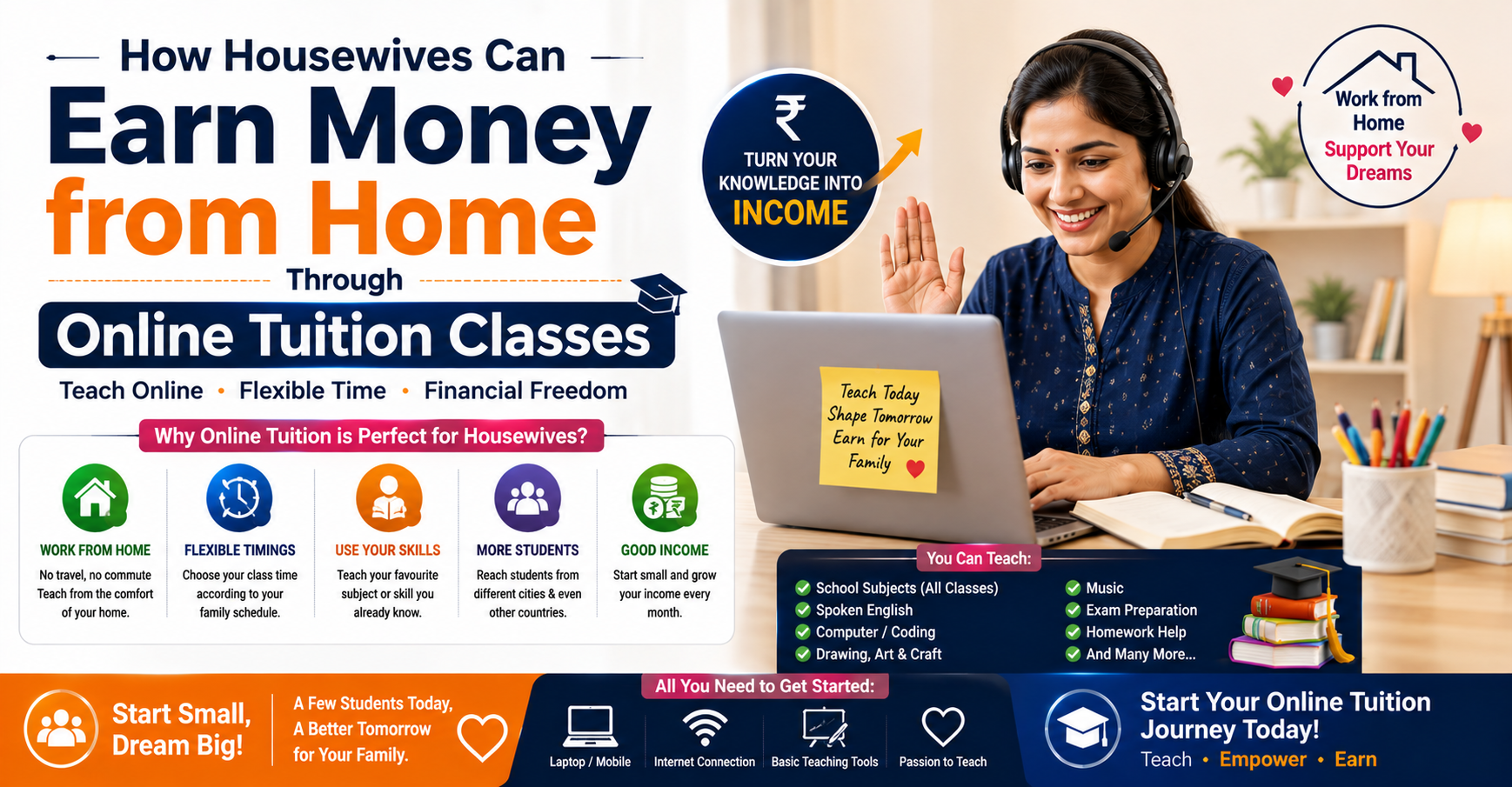How Housewives Can Earn Money from Home Through Online Tuition Classes